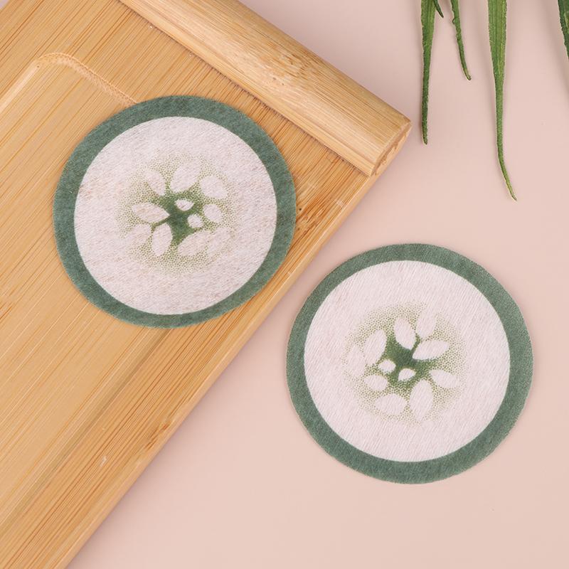 100Pcs Eye Scrub Cleansing Pad Mask Disposable Eye Scrub Cleansing Pads Pad Creative Green Cucumber Printed Eye Scrub Mask Sheet