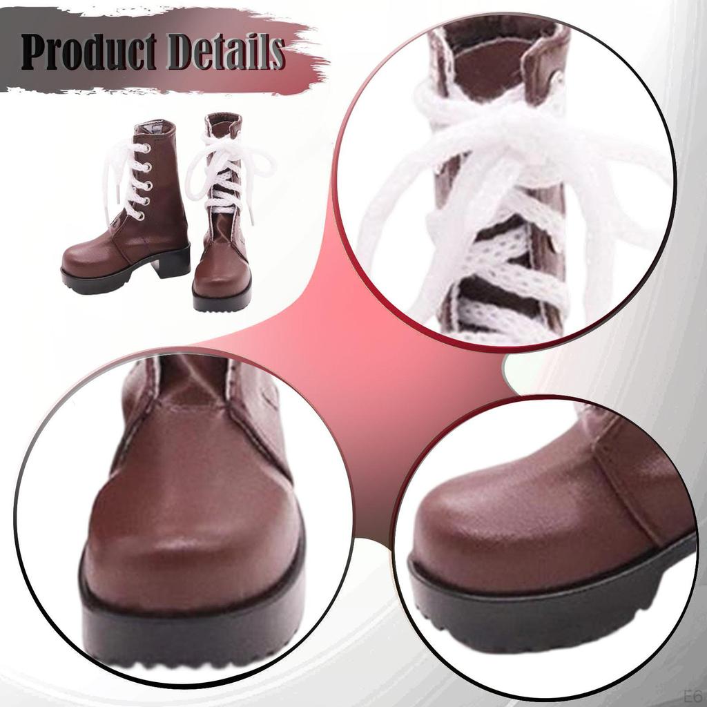 1/ Doll Shoes Photo Props PU Leather Cool Trendy Casual Mini Miniature Model Boots for Female Action