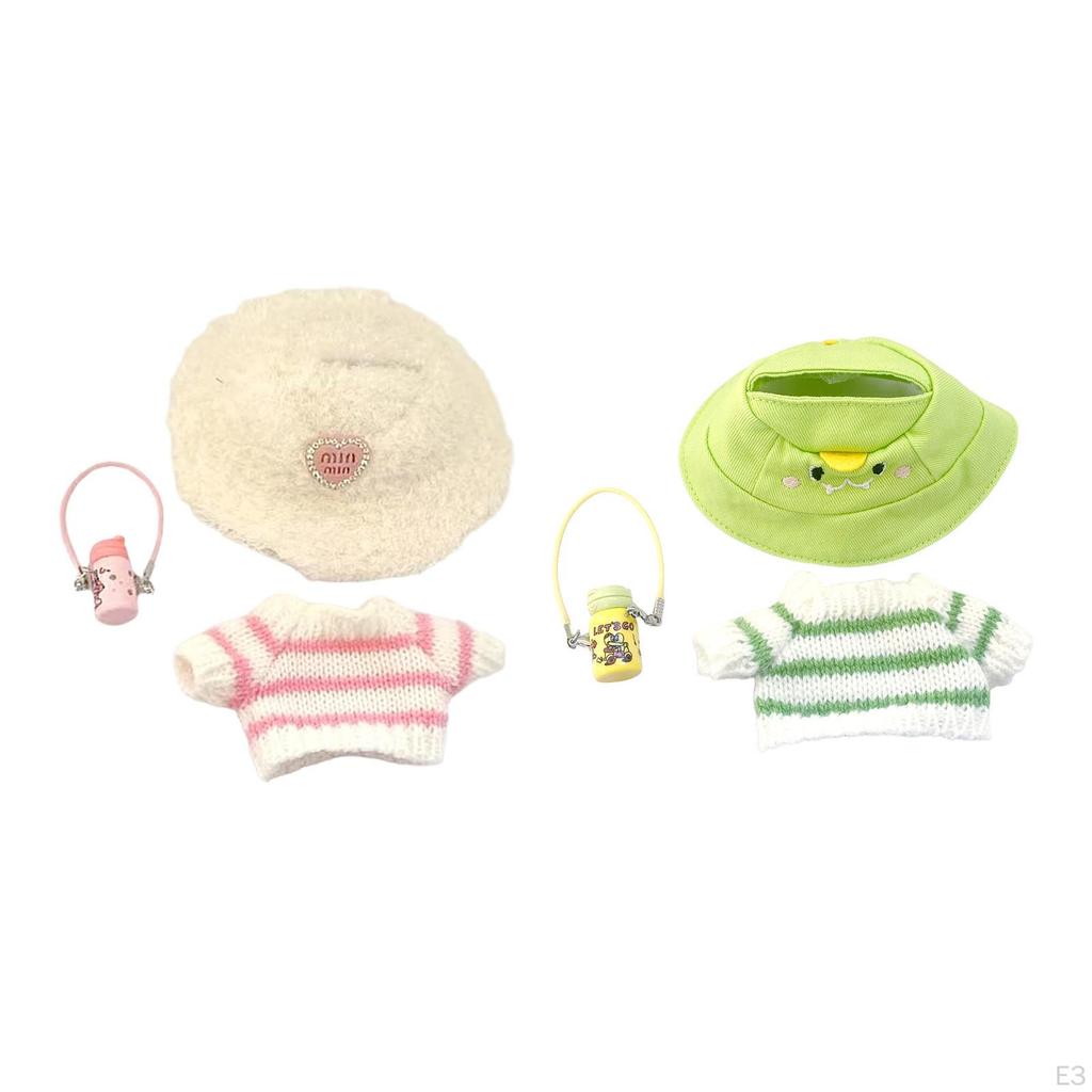 Doll Apparel Mini Knit Striped Sweater Gift Soft Accessory with Water Bottle
