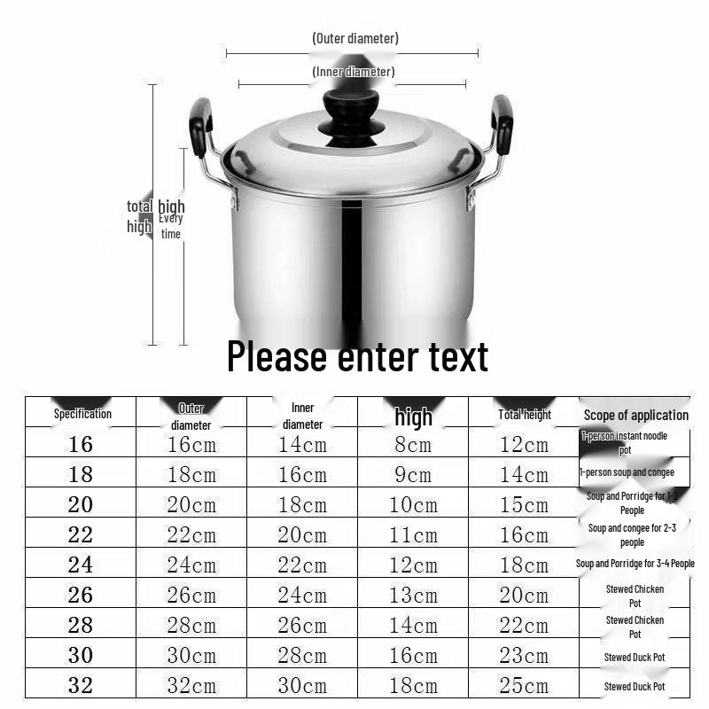 Multifunctional Large-Capacity Stainless Steel Pot for Soup, Broth, Congee & Milk - Induction & Gas Compatible