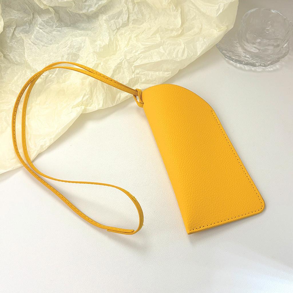 Portable Slim Eyeglasses Pouch Soft Sunglasses Bag Fashion Accessory for Trendy Men and Women with Necklace Strap