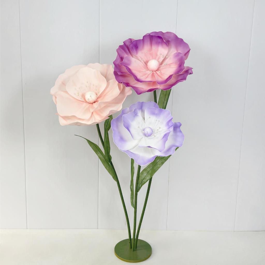 Large Poppy Paper Flower Art Stand for Weddings & Displays