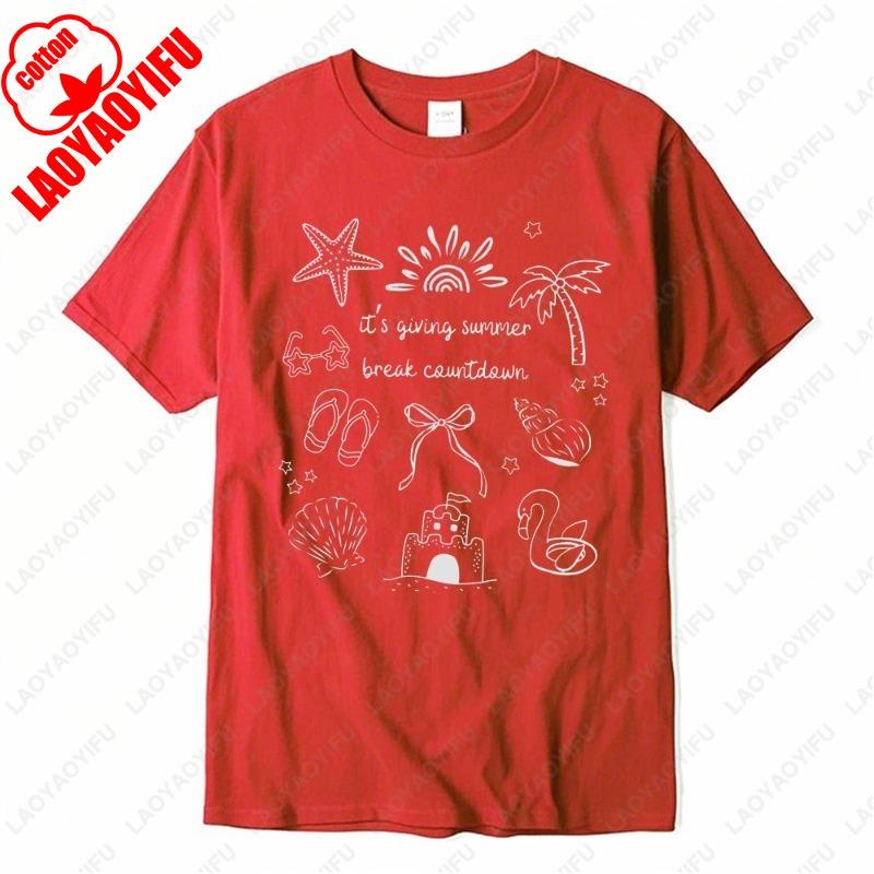 Teachers Summer School Out for Happy Last Day of TShirt Creative Unique Pattern Print Camisetas Unisex Regular Short Sleeve Gift 4XL