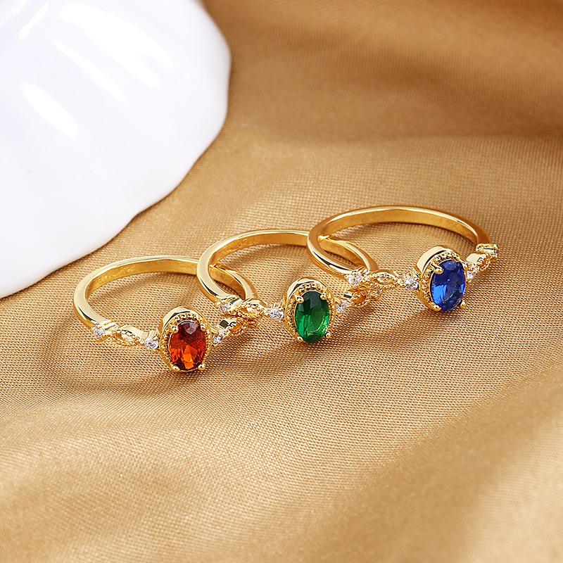 Lindon Classic Copper Alloy Zircon Ring Ladies Jewelry Wedding Promise Party Gift