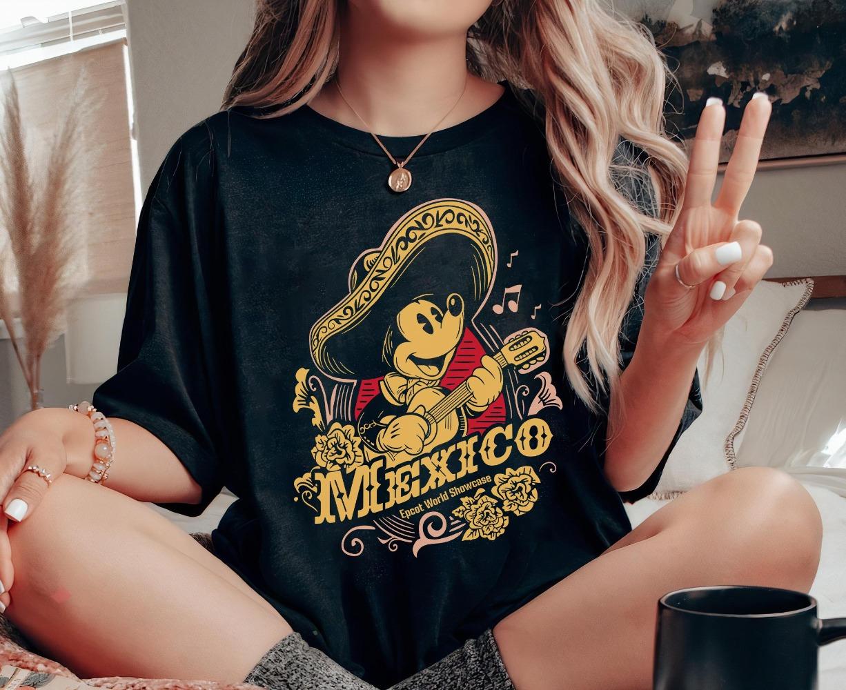 2026 Summer Mickey Mexico Graphic T-shirt Unisex Unisex Fashion Cotton Quality Casual Loose Short Sleeve Classic Unisex S