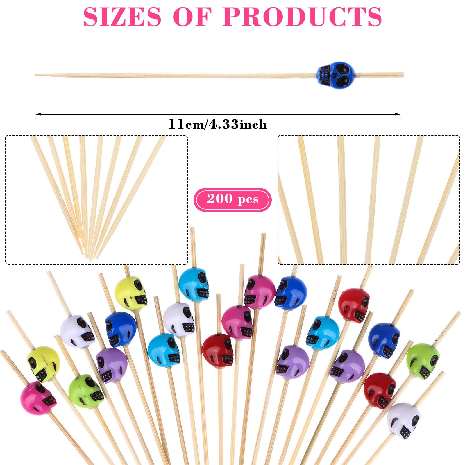 

Череп Коктейльные шпажки Зубочистки Бамбуковые коктейльные шпажки Разноцветные черепа Коктейль