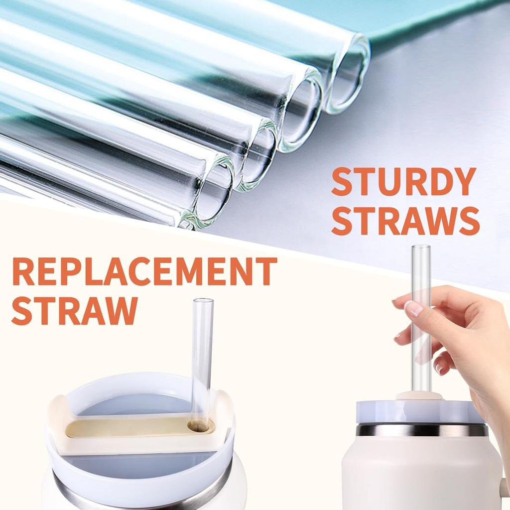 64oz Straw Compatible With Stanley, Extra Long Quencher, Cleaning Brush And Iceflow Flip Straw Tumbler 64 oz