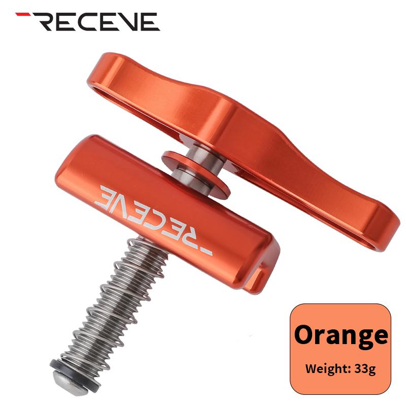 RECEVE Folding Bike C Buckle Knob Hinge Clamp Bicycle Titanium Alloy Handle Hinge Clamp Kit Folding Buckle Fixed For Brompton RE C Buckle Orange