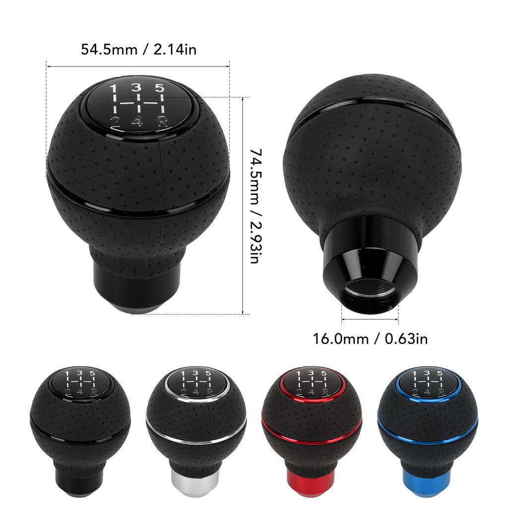 Shift Knob Decorative Aluminum Alloy 5 Speed Easy To Use Gear Stick Knob Universal Stylish with 4 Adapter Sleeve for