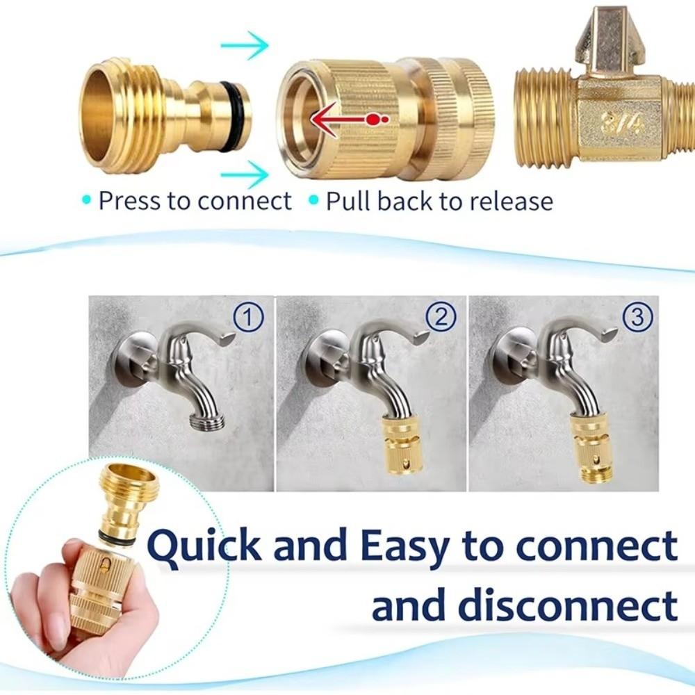 Male Female Threads Garden Hose Quick Connector 3/4 Inch Thread Water Hose Connector Car Washing