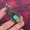 Chrysoprase Pendant Owl Gemstone Pendant Copper Wire Wrapped Handmade Jewelry