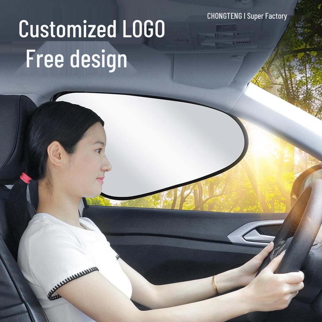 Customizable Logo Titanium Silver Car Sun Shade & Heat Insulation Curtain
