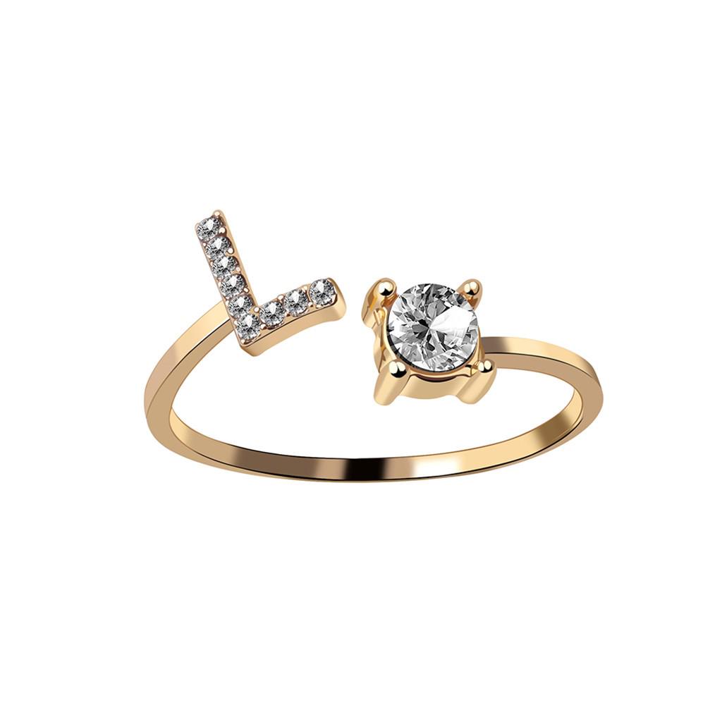 Exquisite Fashion 26 English Alphabet Style Ring Letter Fashion Copper Ring