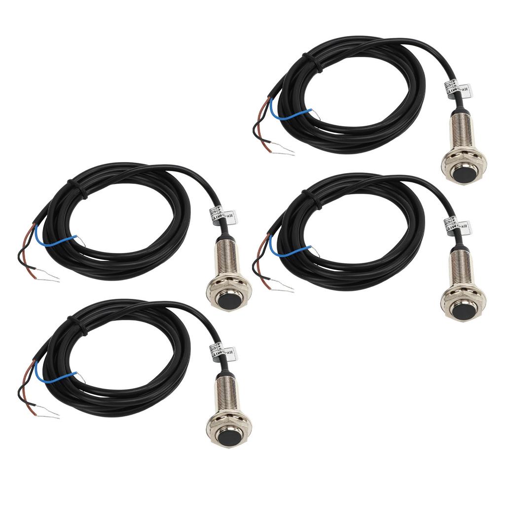 4 Stück 12mm Induktiver Näherungsschalter PNP 3-Draht Normally Open IP67 NO Kontakt Näherungssensor 6-36V