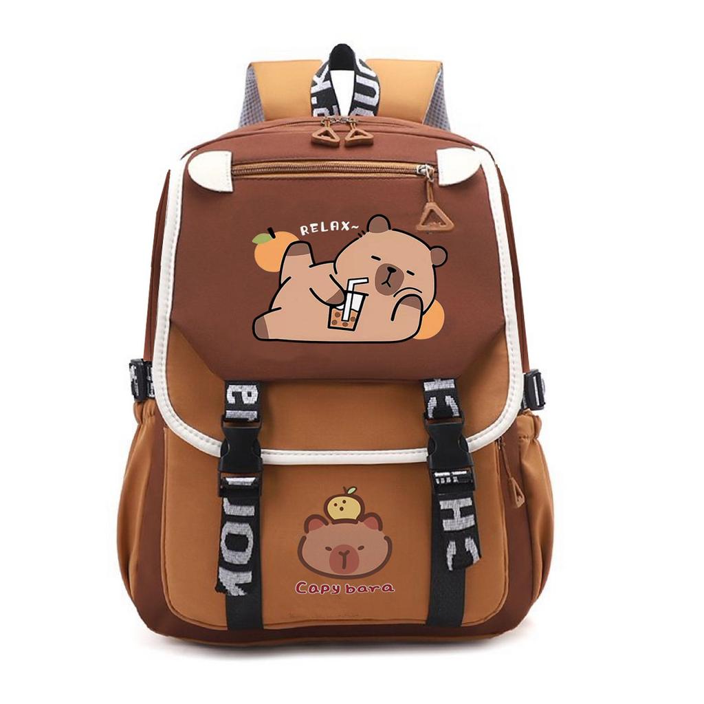2025 New Kapibara Children's School Bag Men's and Women's Light Capybara Large Capacity Ridge Backpack