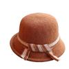Autumn And Winter Woven 100% Wool Women'S Fisherman Hat, Japanese Versatile And Western-Style Retro Upturned Edge Top Hat