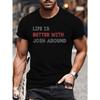 Geometrisches Print-T-Shirt für Herren, Lässiges Kurzarm-T-Shirt für den Sommer, Maschinenwaschbar, Bedrucktes T-Shirt