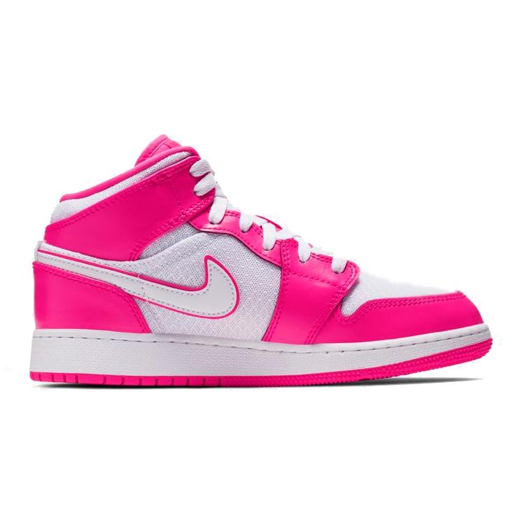 Jordan 1 Mid Hyper Pink Weiß GS 555112-611