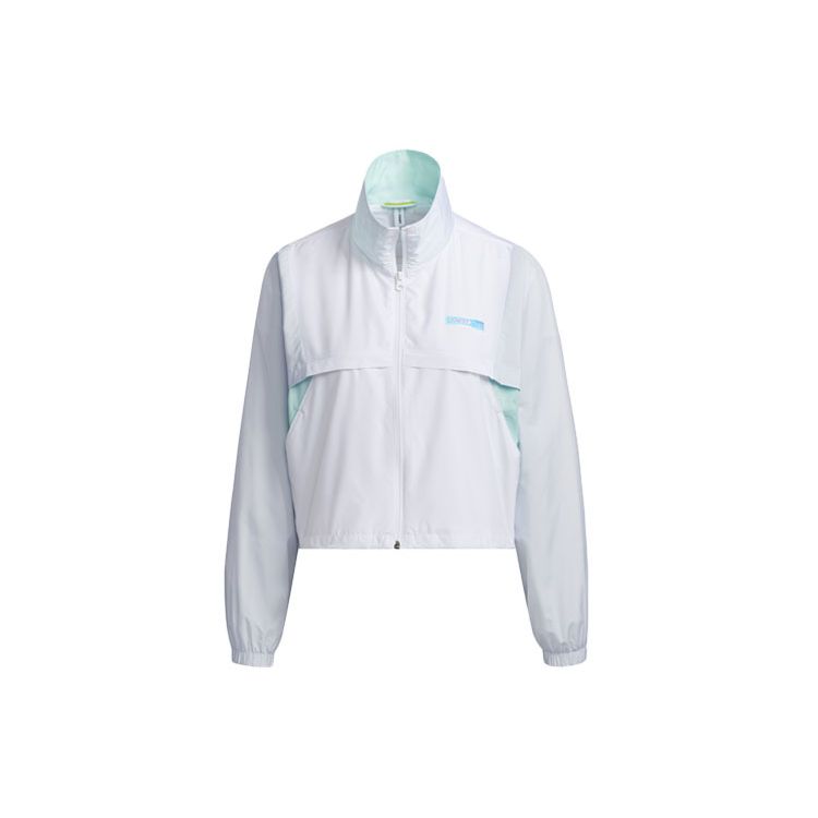 

Adidas Neo Color Block Stand Collar Sports Jacket Women Jacket White Green GP5456 XL