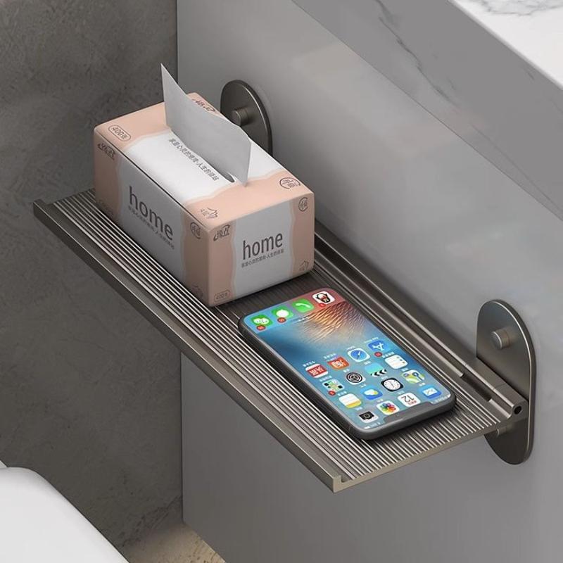 Bathroom Shelf Punch-Free Alumimum Storage Rack Foldable Shelf for Wall Bathroom Wash Basin Cosmetics Storage Organizers Shelves