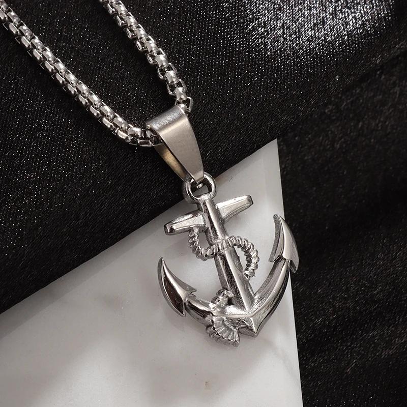 Classic Popular Anchor Trident Pendant Necklace for Men and Women Hip-Hop Rock Trend Nordic Jewelry