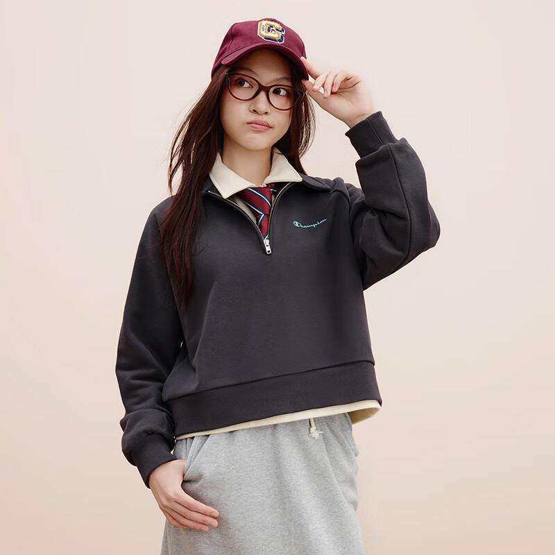 Champion Women's Raglan Half-Zip Polo Sweatshirt