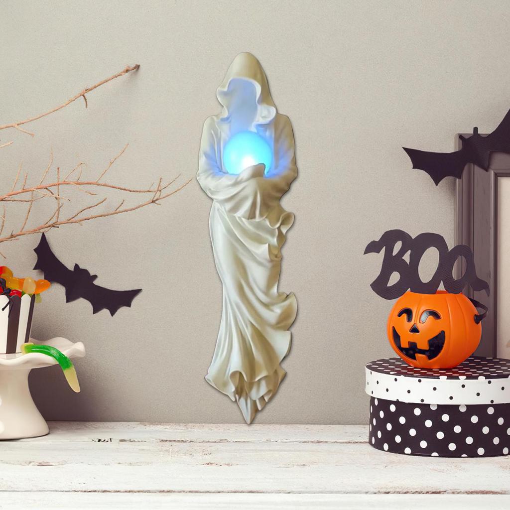 Halloween Ghost Figures Hugging Light Ghost For Halloween Decoration Resin Gothic Ornaments Tabletop Dark Art For Classmates