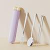 3/4pcs Cute Portable Cutlery Set 304 Stainless Steel Spoon Fork and Chopsticks Bow Modeling Storage Case for Christmas Gift
