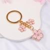 Lovely Cherry Blossom Keychain Three Flower Pendant Key Ring Fashion Bag Accessory for Girls Birthday Gift School Bag Decor