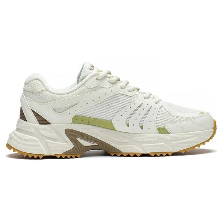 Li Ning Gathering Light Abrasion Resistant Breathable Low Top Running Shoes Women's White Green ARXT006-2