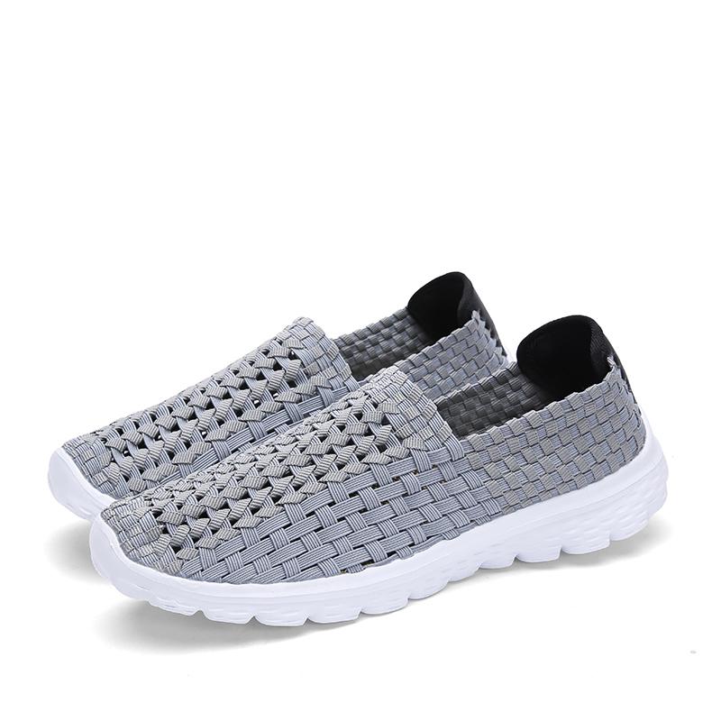 

Літні чоловічі кросівки Black Braid Beach Soft Light Weight Sports Shoes Casual Weave Повітропроникні тенісні кросівки з пірсингом на плоскій підошві 44 сірий