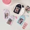 Creative PVC Photocard Holder Keychain Angel Wings Cartoon Photo Frame Hanging Decoration ID Badge Holder for Student Girls