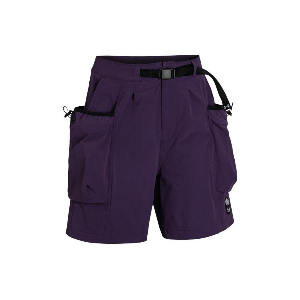 Under Armour Casual Comfortable Straight Leg Cargo Shorts With Logo Decoration Women shorts Formal-Purple 1388063-541
