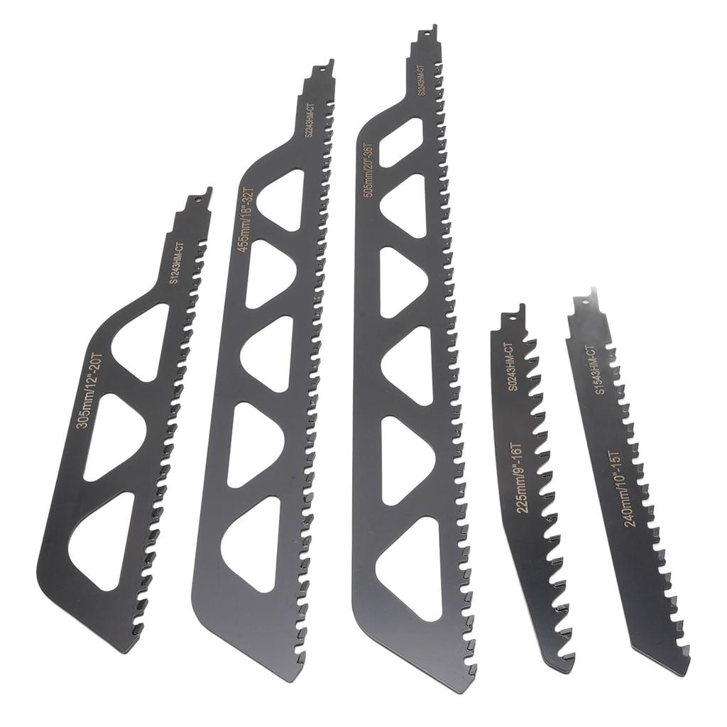 5 Stück Säbelsägeblätter Set Metall Grobzahn Feinzahn Hartmetallbestückt Schneiden für Holzbearbeitung Baumschnitt 9