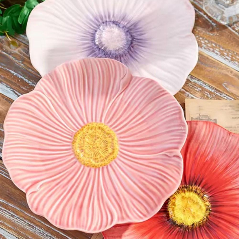 Keramický květinový talíř v americkém stylu Domácí dekorativní miska Misky na ovoce a svačiny Kuchyně