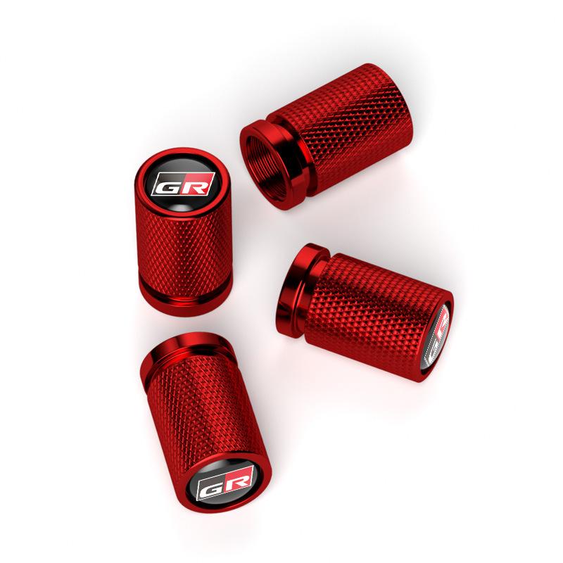 4Pcs 3D Metal Car Wheel Tire Valve Stem Caps Waterproof Dust Cover for Toyota GR Supra Corolla Hilux C-HR Yaris GT86 Accessories HP7