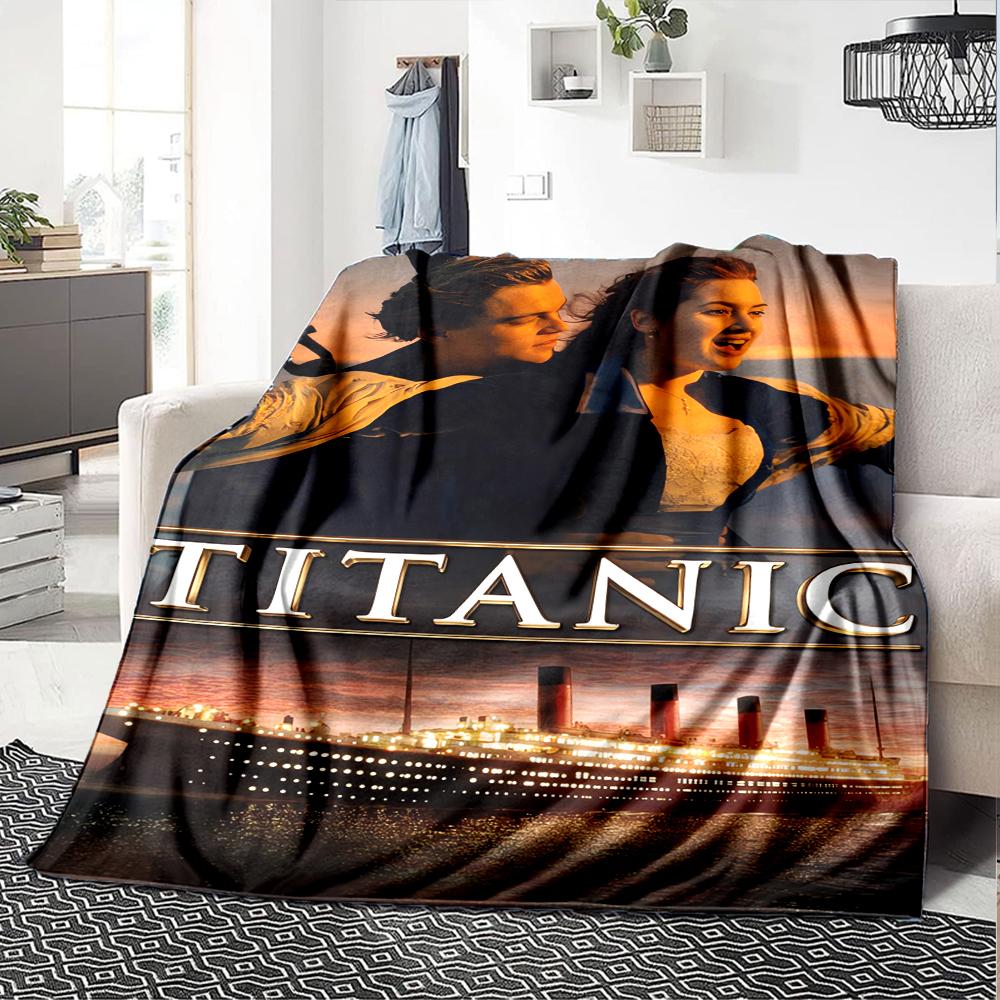 Titanic Theme Printed Blanket - Perfect for Couch, Bed, Travel & Outdoor Use | Machine Washable, Cozy & Durable.