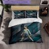 Set Lenzuola 3 Pezzi con Fantasia Cristiano Ronaldo Morbida Microfibra Copripiumino con Federe per Camera da Letto