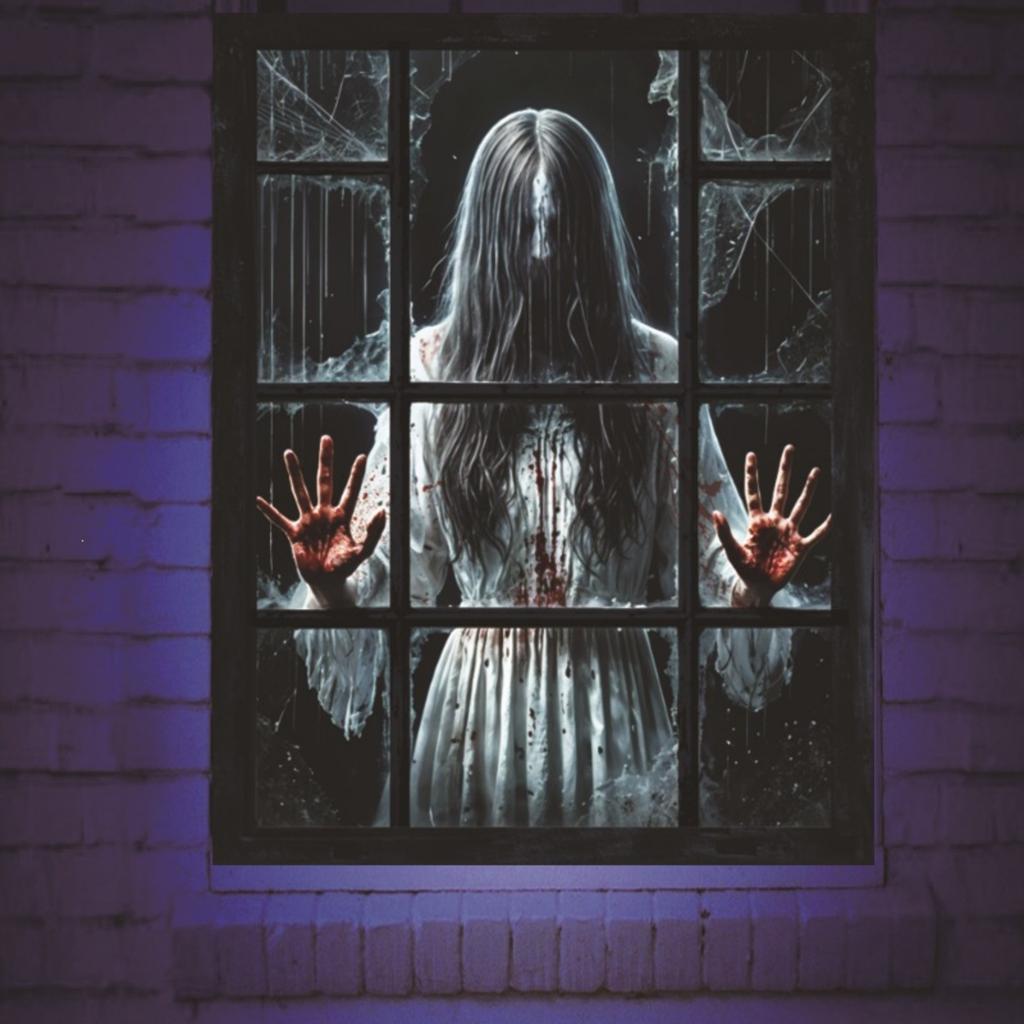 Halloween Decorative Window Clings Scary Stickers 2 Sheets