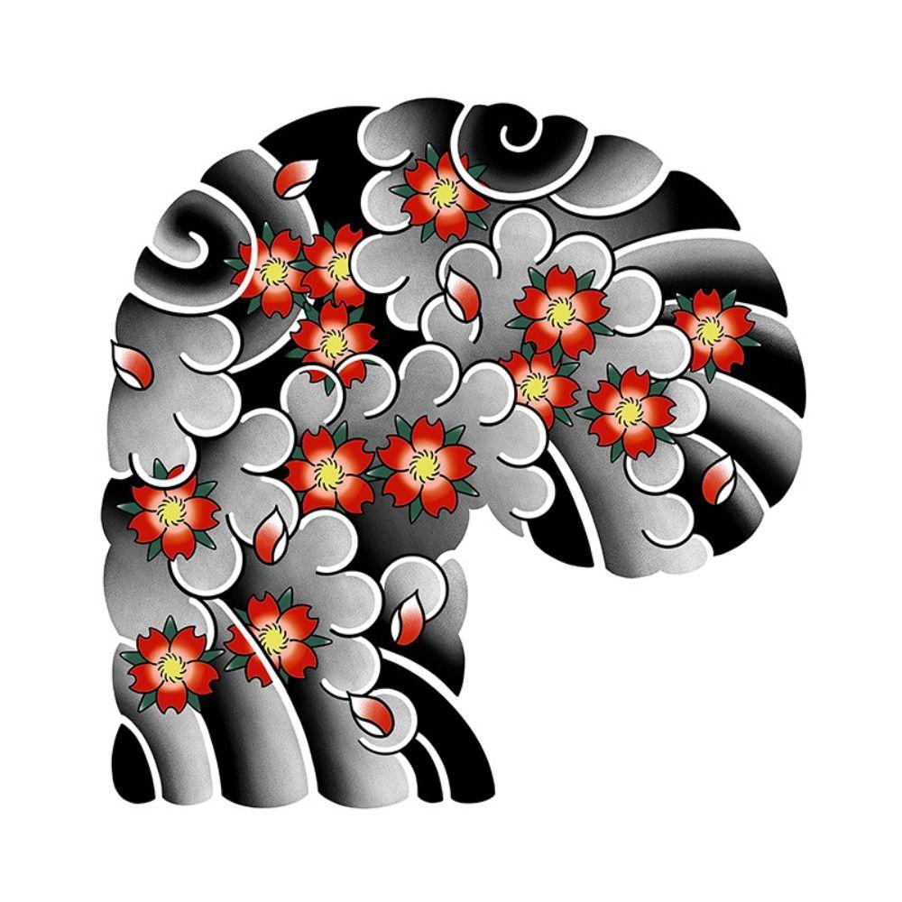 

Long Lasting Dragon Temporary Tattoos Colorful Half Nail Tattoo Sticker Shoulder style 1