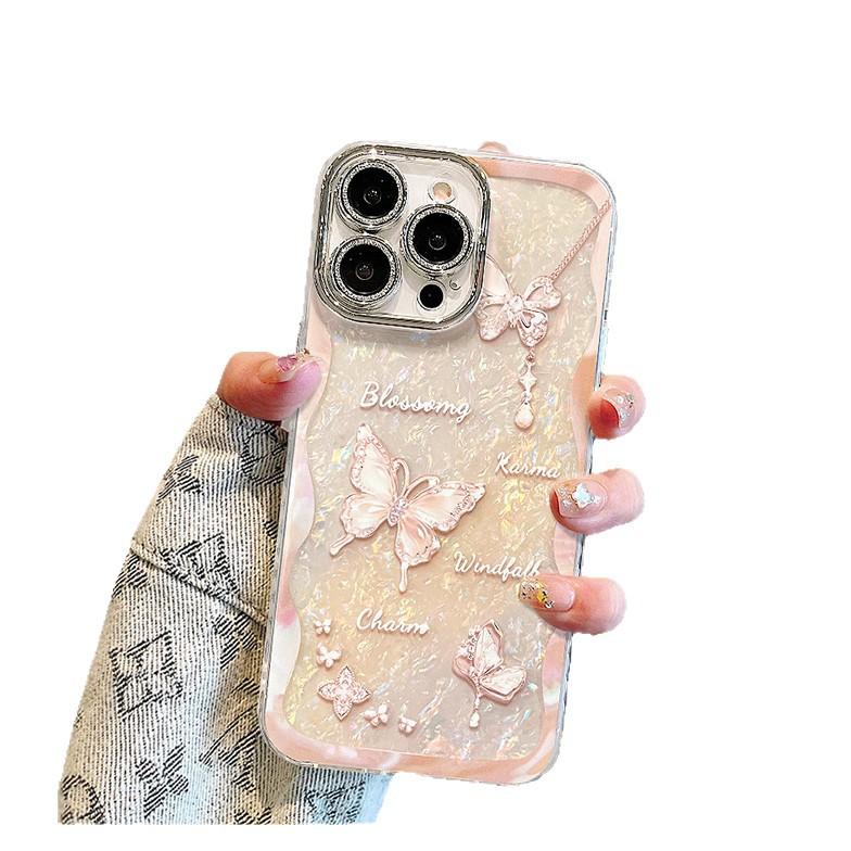 Crystal Butterfly for Apple 17promax Personality 16 New 15 Mobile Phone Case iPhone13 Electroplating 11 Creative