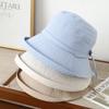 Women's Bucket Hat Elegant Lady Fisherman Cap With Bow Wide Brimmed Spring Summer Hats For Women Cloth Foldable Sunhat New