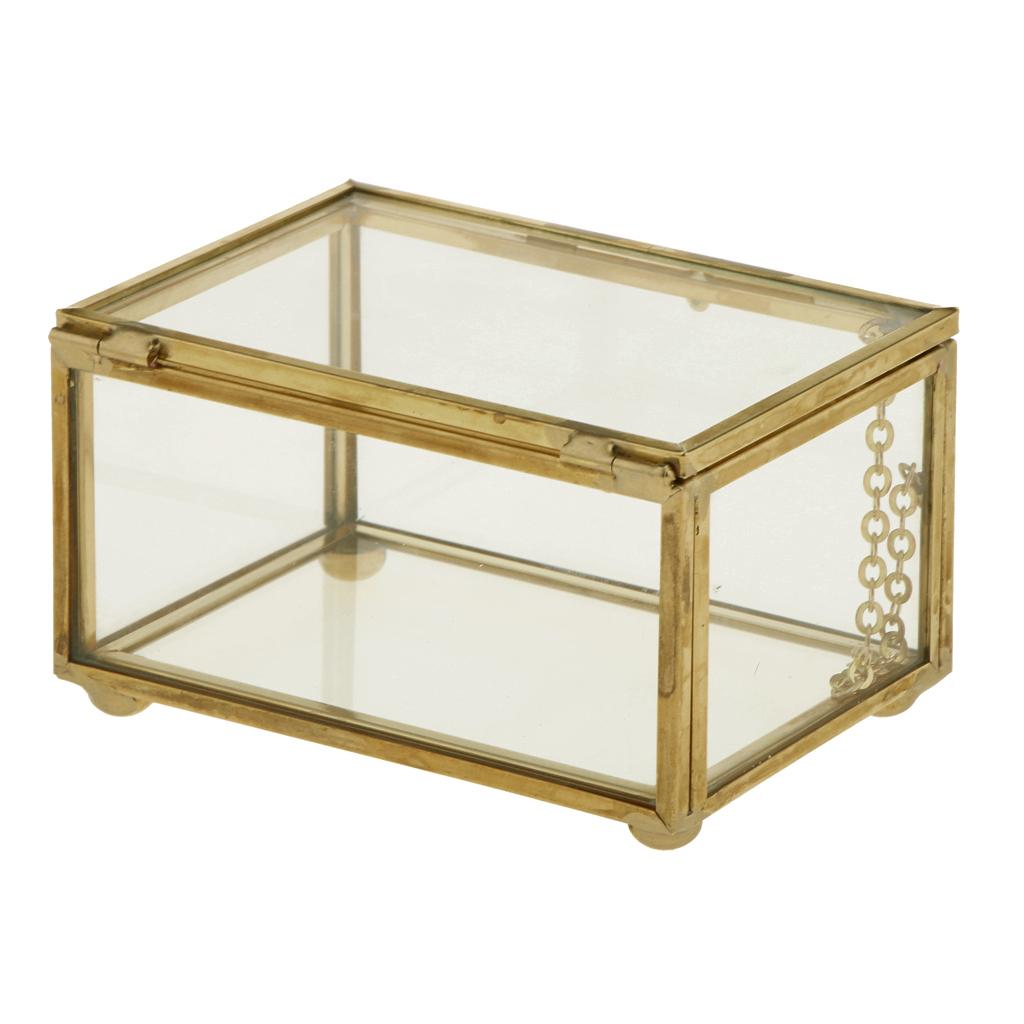 Geometric Glass Jewelry Box Flower Pots