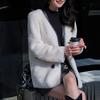 Karl Lagerfeld Elegant Party Light Luxury Striped Trim Double-Breasted Mid-Length Velvet Coat Women Coats 227L1904