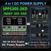 Dual Channel Power Supplies KUAIQU 30V 5A 4 In 1 Indep Series Parallel OCP & OVP Data Storage Panel Lock, Output Switch, Encoder Knob SPPS305-2KD