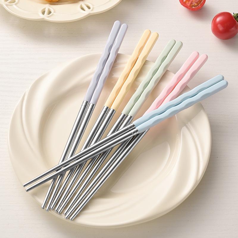 304 Stainless Steel Chopsticks Five-color Adult Chopsticks High Temperature Resistant Meal Chopsticks Public Chopsticks