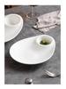 White Ceramic Divided Plate with Vinegar Dish for Dumplings, Shrimp, Breakfast, or Fries