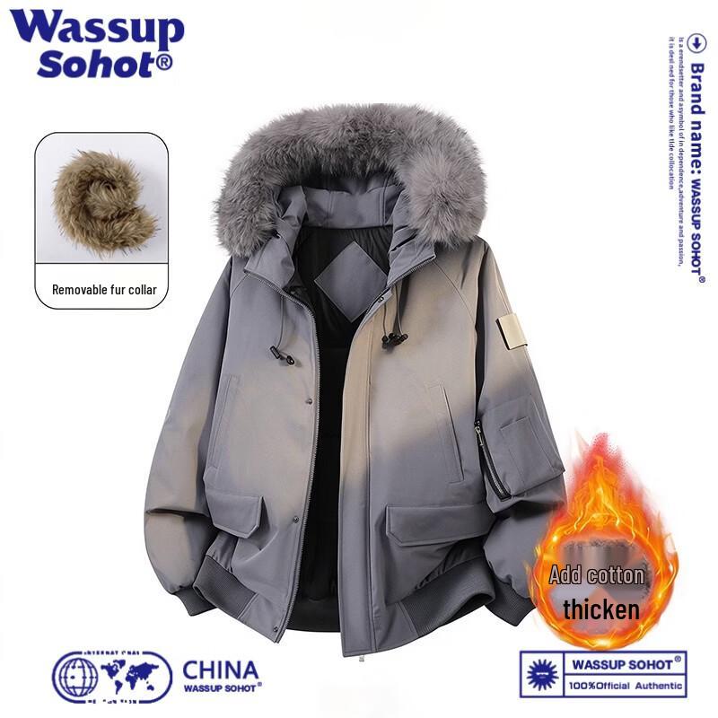 Wassup Sohot Men's Fur Collar Parka