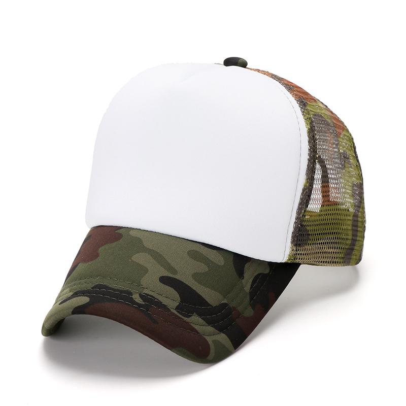OEM 5 Panel Sport Cap Gorras Foam Mesh Trucker Hat Custom Logo Design Pattern 3D Embroidery Sublimation Print Promotional Hat