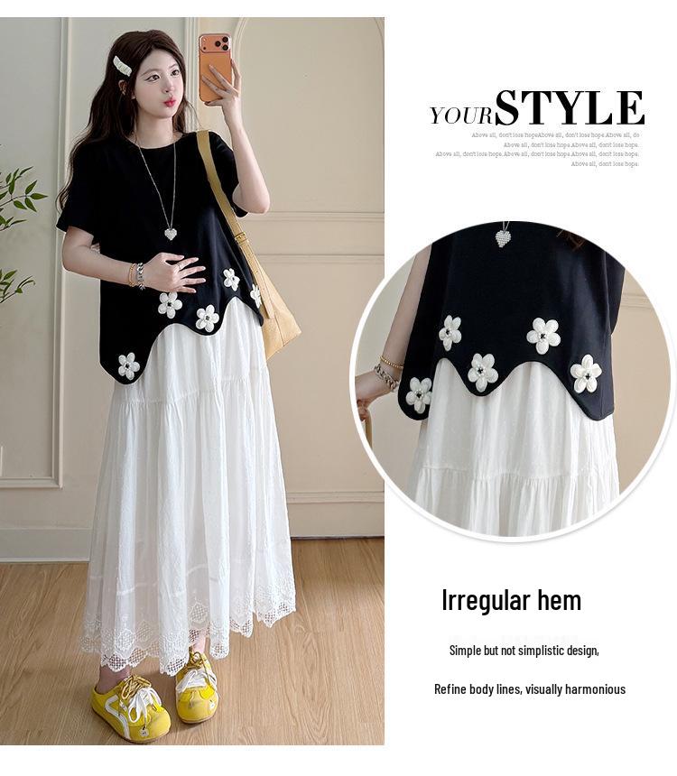 2026 Summer Floral T-shirt & Skirt Set: Versatile, Loose, Irregular Design